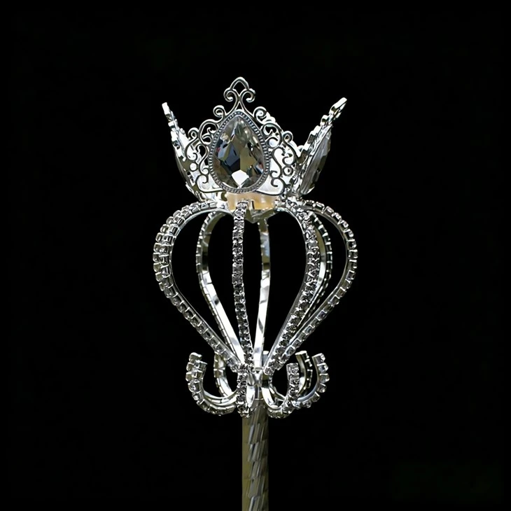 Gold Plated Rhinestone Queen Pageant Crown Scepter For Kids suppliers